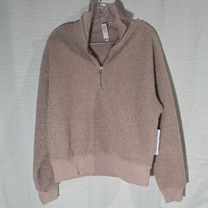 Yogalicious Women's Size Large Oak Brown Beige Teddy Jacket